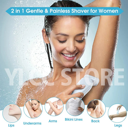 2-in-1 Electric Razor – Bikini Trimmer & Face Shaver for Women