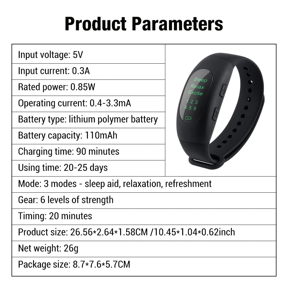 New Ems Intelligent Sleep Device Fast Sleep Rest Hypnosis Insomnia Artifact Relieve Anxiety Wristband Watch Sleep Aid Instrument