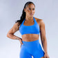 2-Piece Seamless Yoga Outfit for Women – Halter Sports Bra and Matching Shorts Workout Set