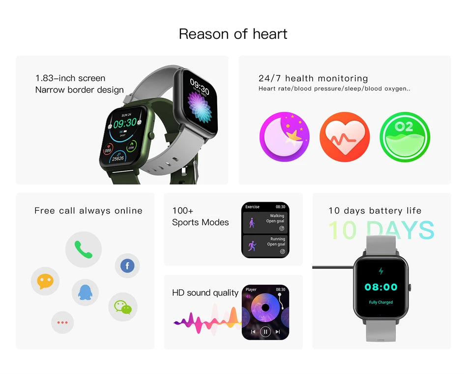 Xiaomi 2025 Smart Watch – Bluetooth Call & Fitness Tracker, IP68 Waterproof