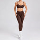 Women’s Seamless Yoga Set – High-Waist Leggings & Backless Sports Bra