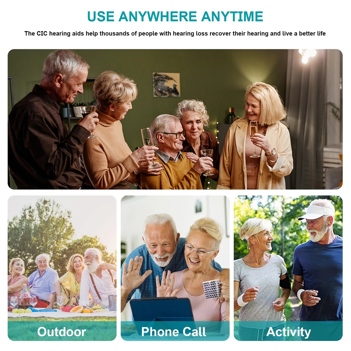 Rechargeable Hearing Aid – Mini Invisible Wireless Sound Amplifier for Elderly