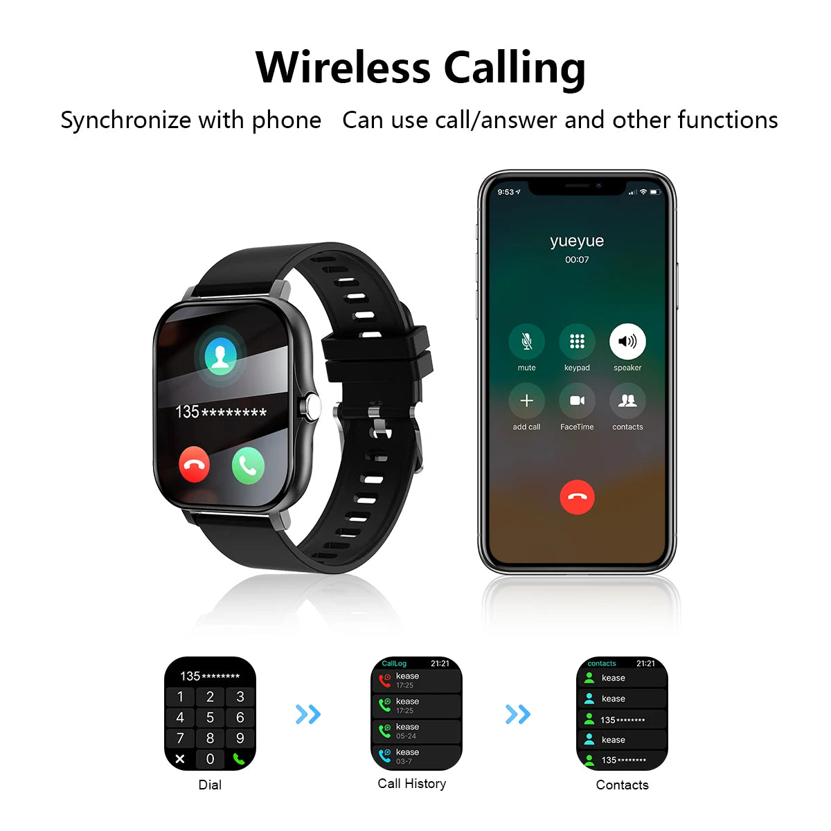 Smart Watch – Wireless Calling & Fitness Tracker for iPhone & Android