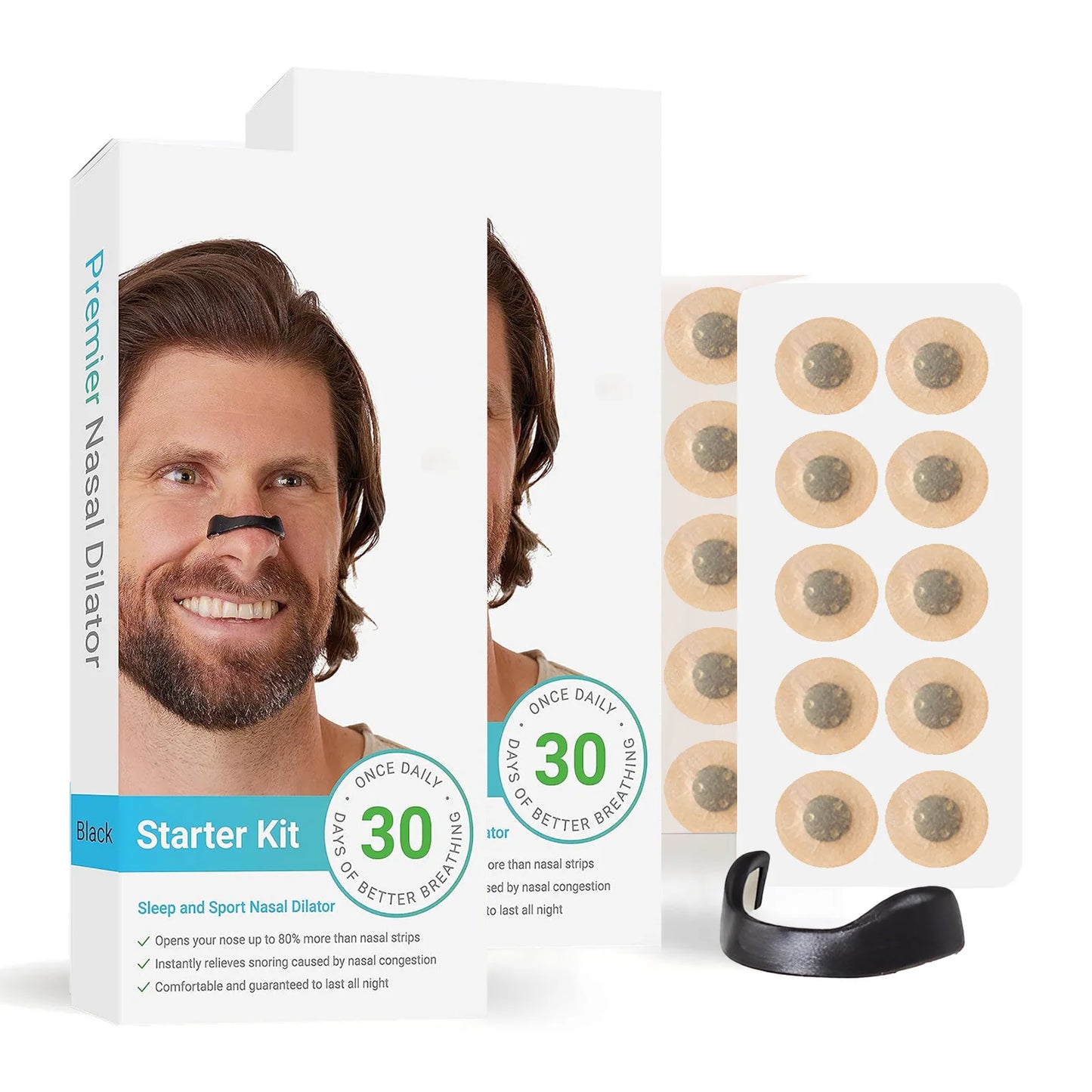 Nasal Breathing Dilator Kit – Magnetic Nose Clips & Strips for Sleep & Sports