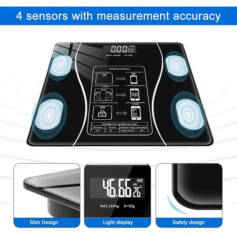 High-Precision Smart Body Fat Scale – Bluetooth Weight & Fitness Tracker