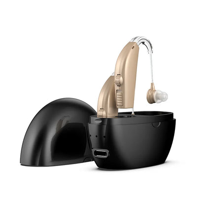 Rechargeable Hearing Aid – Wireless BTE Sound Amplifier with Magnetic Charging