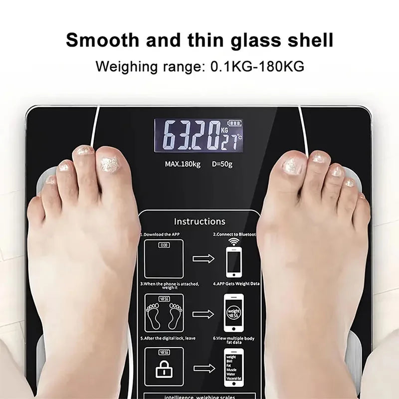 High-Precision Smart Body Fat Scale – Bluetooth Weight & Fitness Tracker