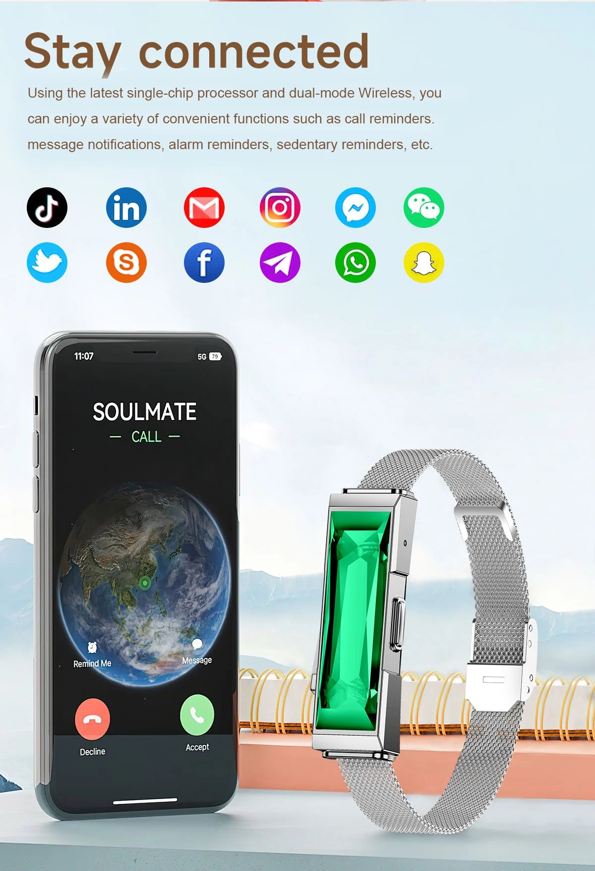 LIGE Smart Fitness Tracker – Heart Rate & SpO₂ Smart Bracelet