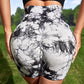 Women’s High-Waist Tie-Dye Yoga Shorts – Seamless Workout & Cycling Shorts