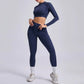 Women’s Seamless Yoga Set – High-Waist Leggings & Backless Sports Bra