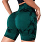 Women’s High-Waist Tie-Dye Yoga Shorts – Seamless Workout & Cycling Shorts