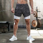 Men’s Camo Running Shorts – 2-in-1 Quick-Dry Gym & Workout Shorts