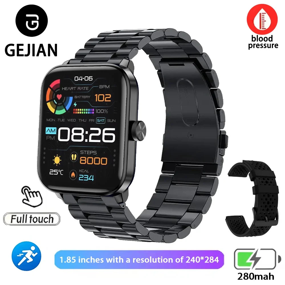 Men’s 1.85" Smart Watch – Heart Rate & SpO₂ Monitor with Multi-Sport Modes