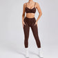 Women’s Seamless Yoga Set – High-Waist Leggings & Backless Sports Bra