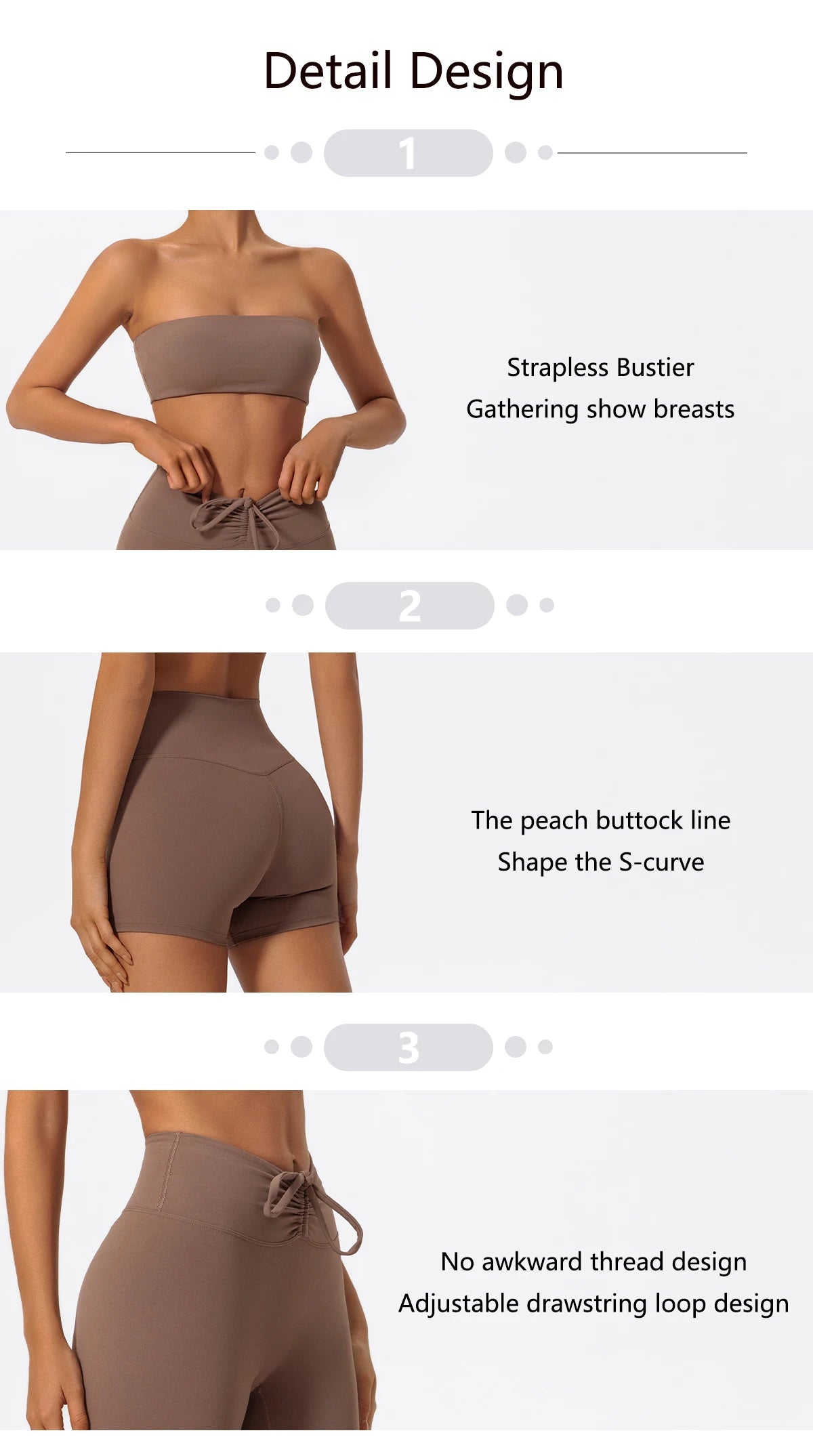 Ctenkevet Women’s Fitness Set – Strapless Sports Bra & Crop Top