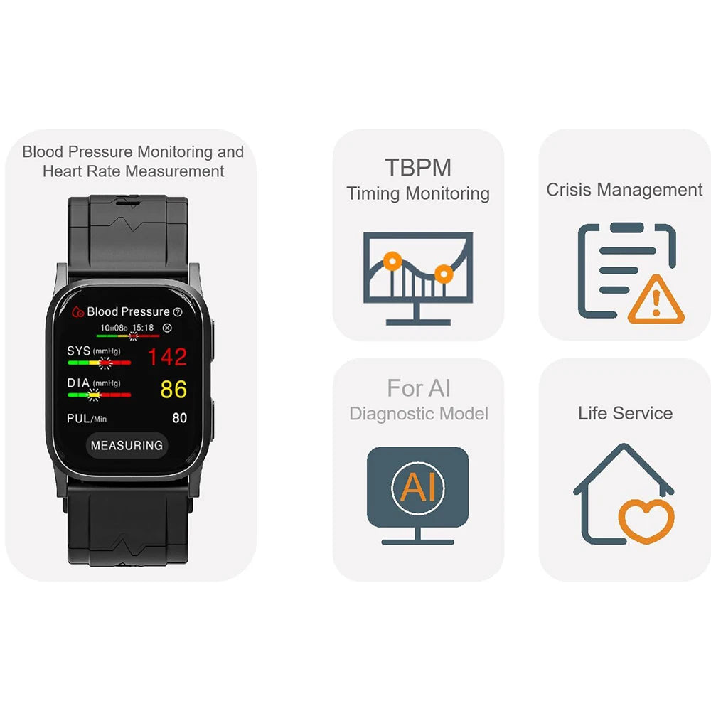 24-Hour Smart Watch – Blood Pressure, Heart Rate, SpO₂ & Sleep Monitor