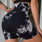 Women’s High-Waist Tie-Dye Yoga Shorts – Seamless Workout & Cycling Shorts