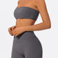 Ctenkevet Women’s Fitness Set – Strapless Sports Bra & Crop Top