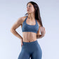 2-Piece Seamless Yoga Outfit for Women – Halter Sports Bra and Matching Shorts Workout Set
