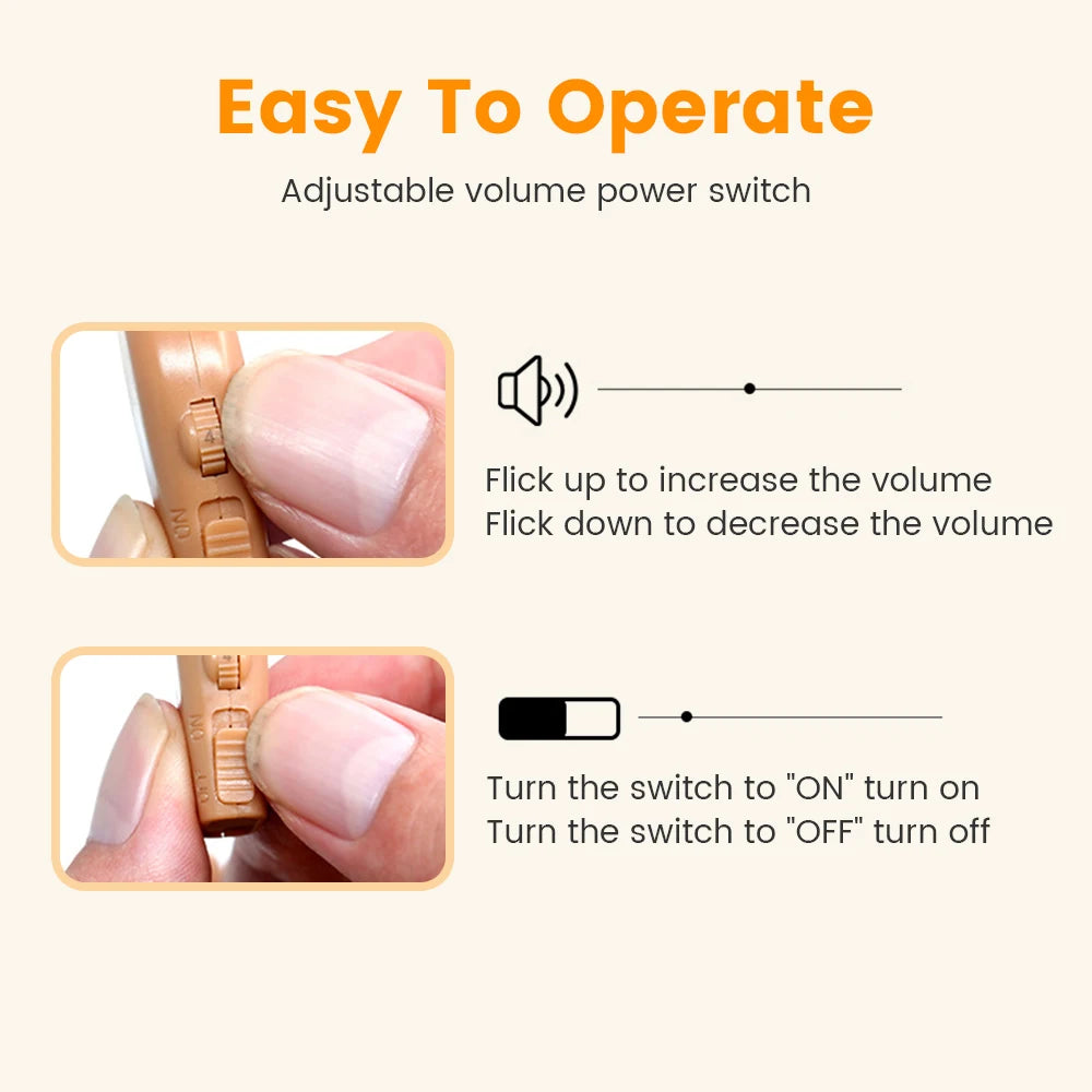 Rechargeable Hearing Aid – Wireless BTE Sound Amplifier with Magnetic Charging