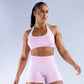 2-Piece Seamless Yoga Outfit for Women – Halter Sports Bra and Matching Shorts Workout Set