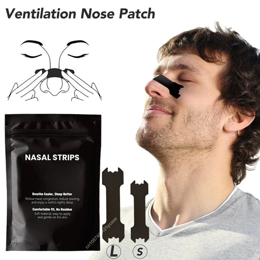 Black Nasal Strips – Extra Strength Anti-Snoring Sleep Aid (30/60/90pcs)