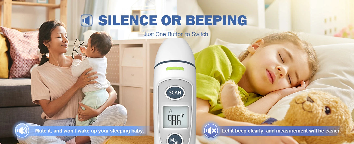 Kingclinic Digital Thermometer – Ear & Forehead 1s Reading for Adults & Kids