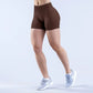 High-Waist Yoga Shorts – Solid Color Fitness & Running Leggings
