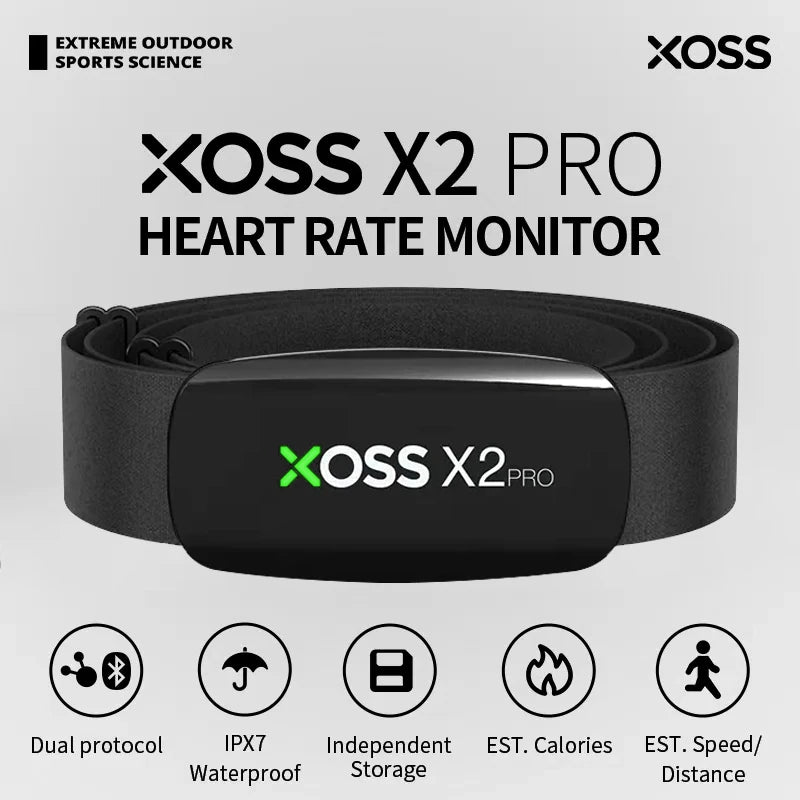 XOSS X2 Pro Heart Rate Monitor – Rechargeable Fitness Sensor with Data Storage