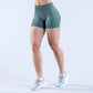 High-Waist Yoga Shorts – Solid Color Fitness & Running Leggings