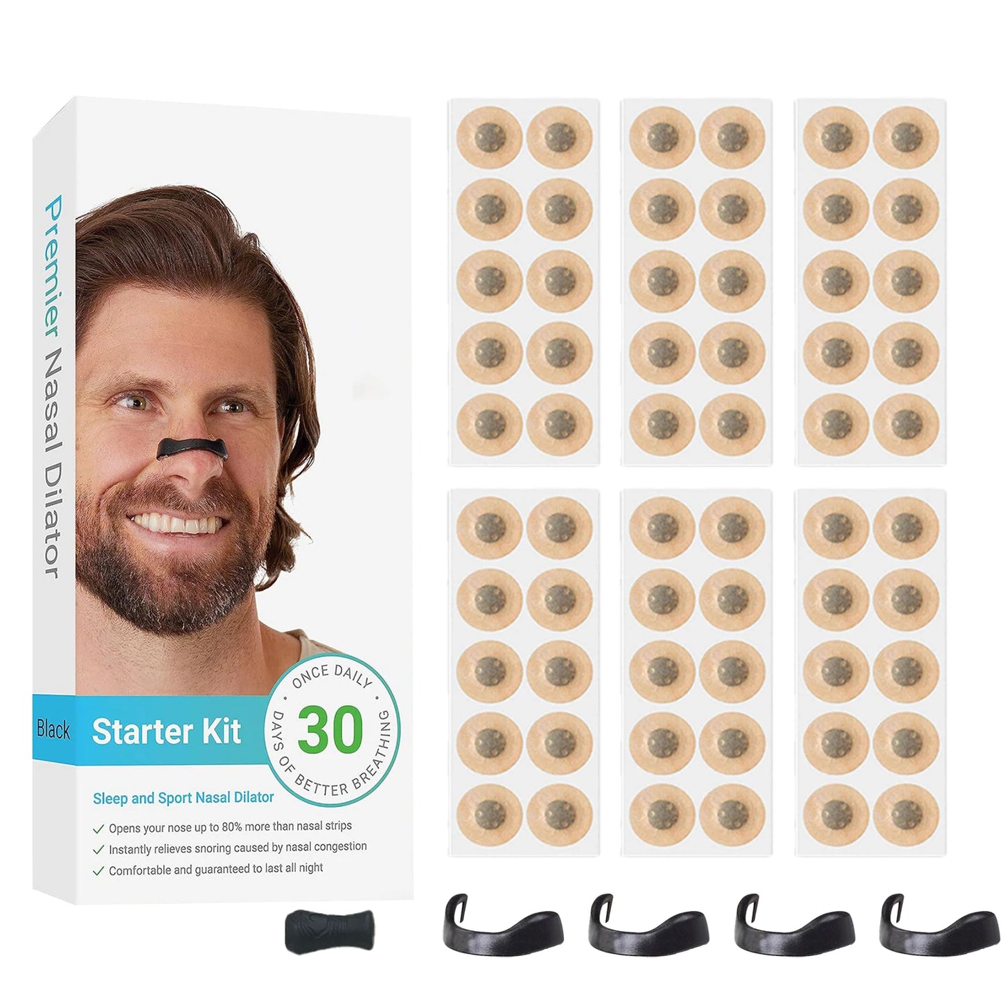 Nasal Breathing Dilator Kit – Magnetic Nose Clips & Strips for Sleep & Sports