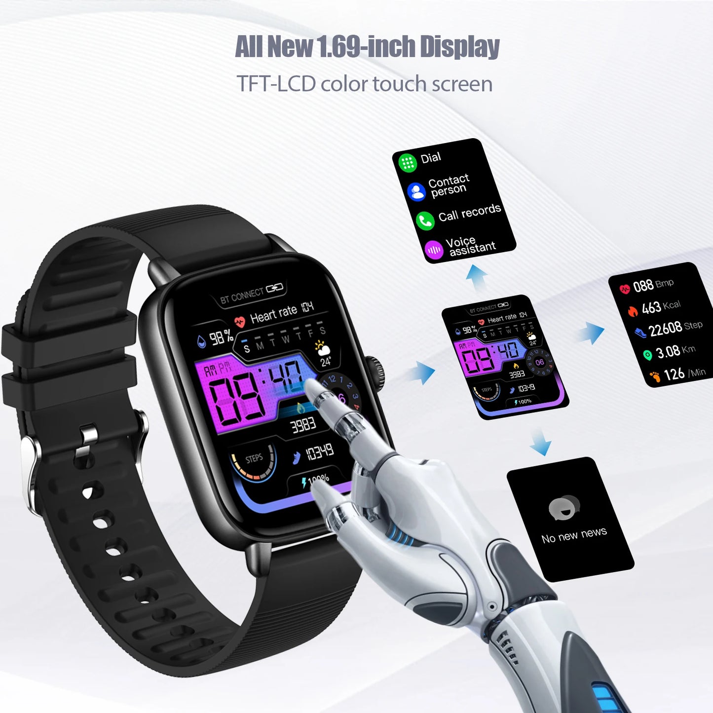 EIGIIS 2025 Smart Watch – Fitness Tracker with Heart Rate & Sleep Monitor