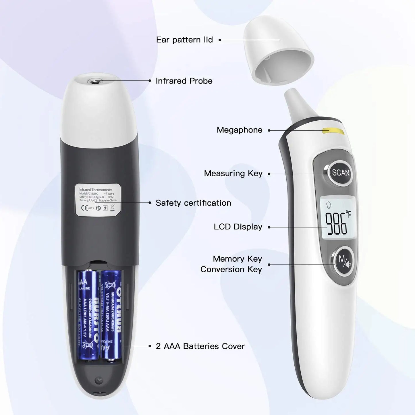Kingclinic Digital Thermometer – Ear & Forehead 1s Reading for Adults & Kids