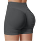 High-Waist Yoga Shorts – Solid Color Fitness & Running Leggings