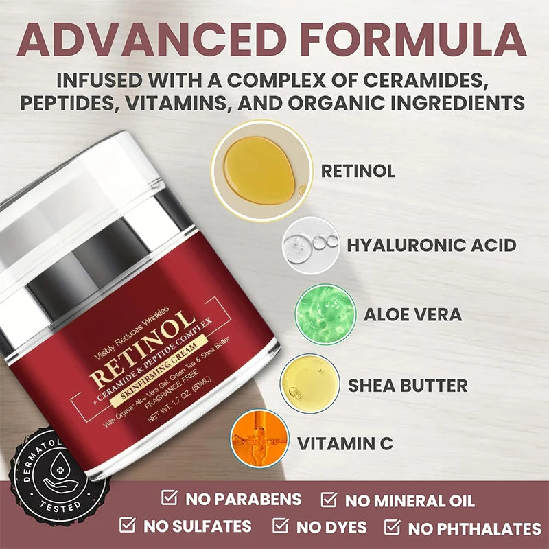 Instant Retinol Cream – Anti-Aging Wrinkle Remover, Firming & Lifting Moisturizer for Fine Lines and Skin Repair