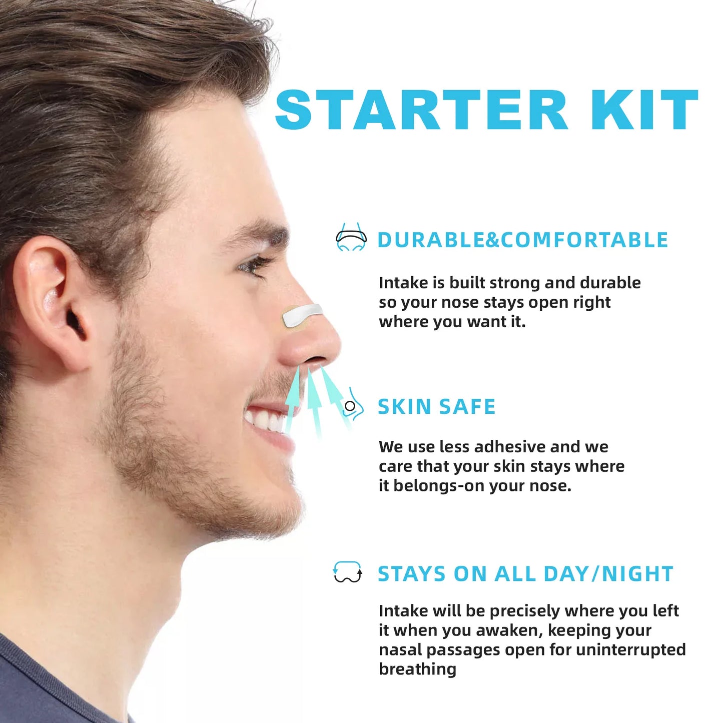 Nasal Breathing Dilator Kit – Magnetic Nose Clips & Strips for Sleep & Sports