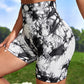Women’s High-Waist Tie-Dye Yoga Shorts – Seamless Workout & Cycling Shorts