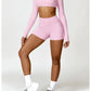 Women’s Quick-Dry Gym Top – Square Neck Long Sleeve Fitness Crop Top