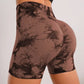 Women’s High-Waist Tie-Dye Yoga Shorts – Seamless Workout & Cycling Shorts