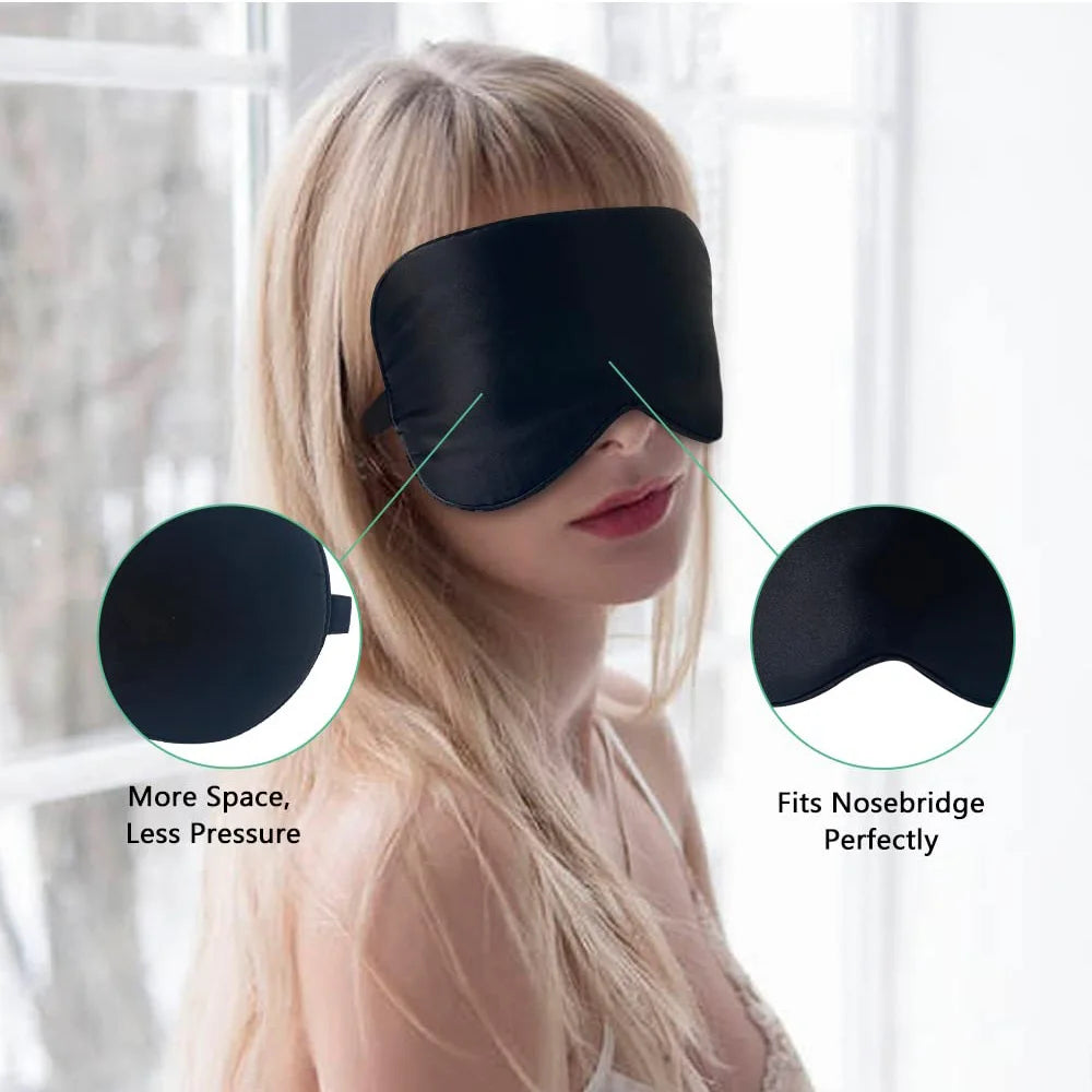 100% Silk Sleep Mask – Natural Eye Mask with Adjustable Strap