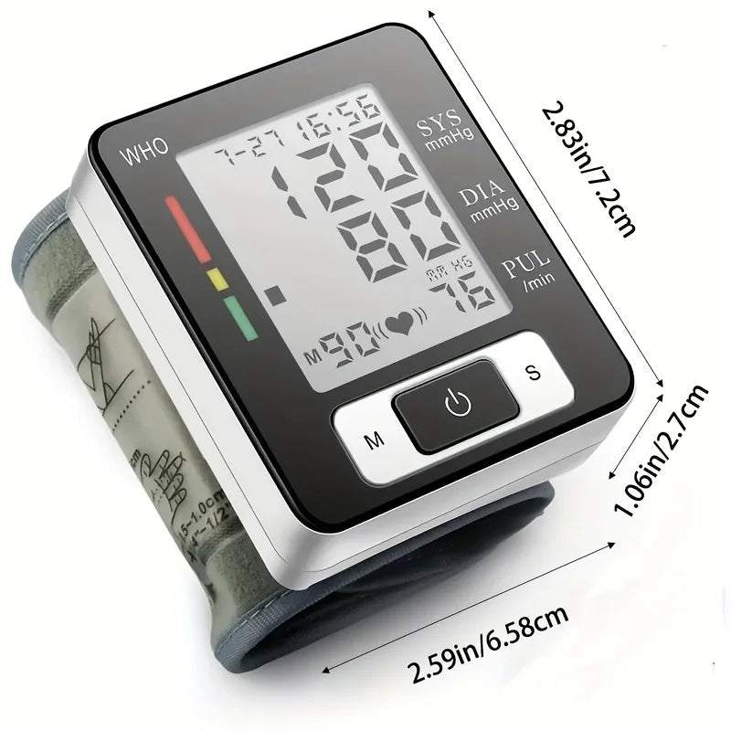 Digital Wrist Blood Pressure Monitor – High Accuracy Electronic BP Cuff Tonometer