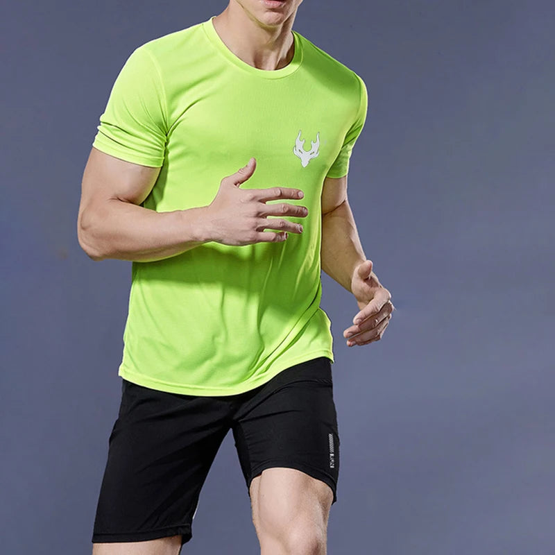 Men’s Running T-Shirt – Quick Dry Sports Top for Gym, Fitness, Football, and Summer Training