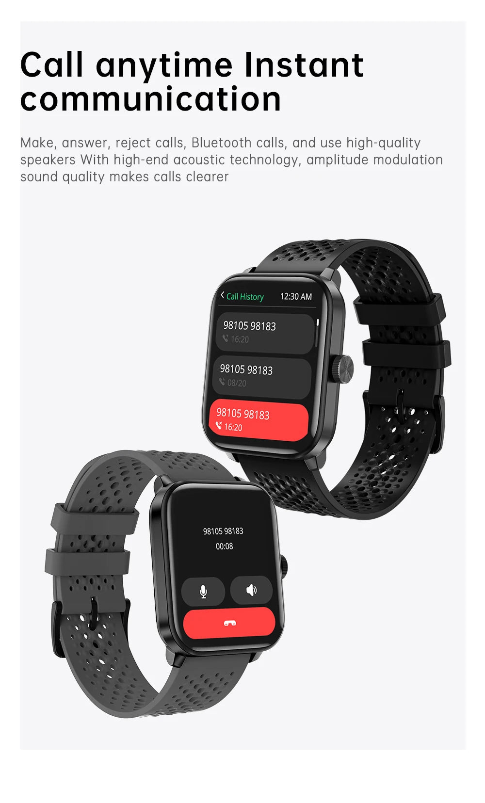 Men’s 1.85" Smart Watch – Heart Rate & SpO₂ Monitor with Multi-Sport Modes