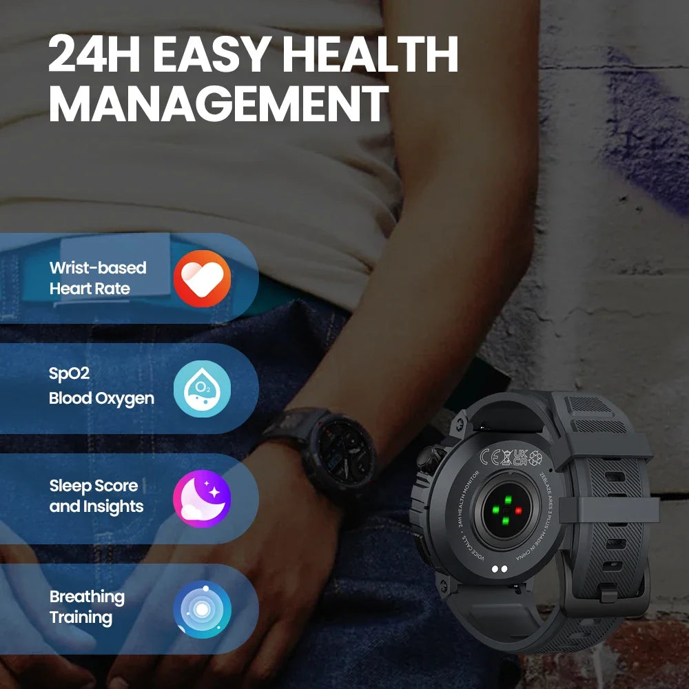 Zeblaze Ares 3 Plus – 1.43" HD AMOLED Smartwatch with Voice Calling