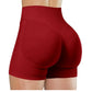 High-Waist Yoga Shorts – Solid Color Fitness & Running Leggings