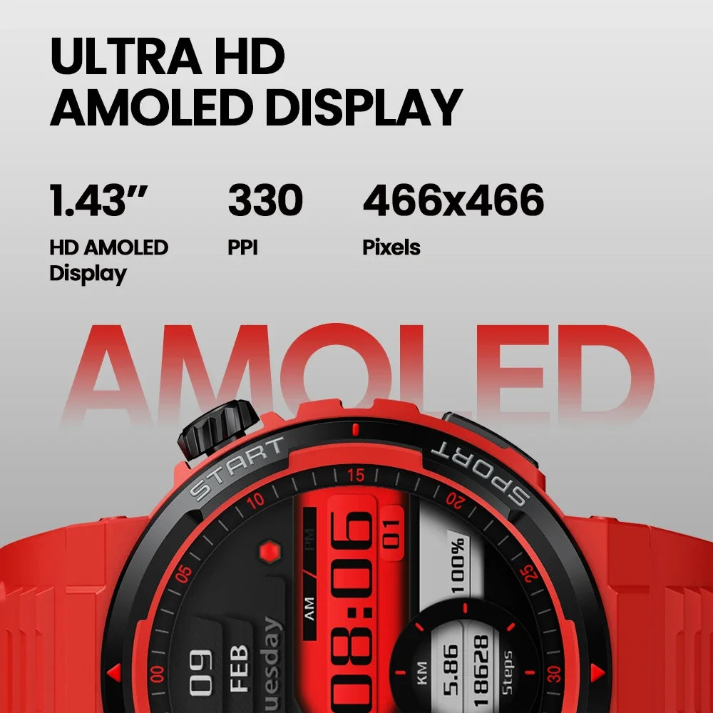 Zeblaze Ares 3 Plus – 1.43" HD AMOLED Smartwatch with Voice Calling