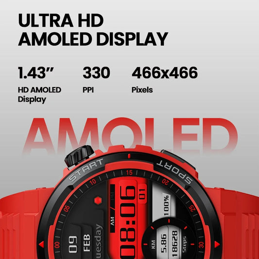 Zeblaze Ares 3 Plus – 1.43" HD AMOLED Smartwatch with Voice Calling