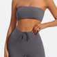 Ctenkevet Women’s Fitness Set – Strapless Sports Bra & Crop Top