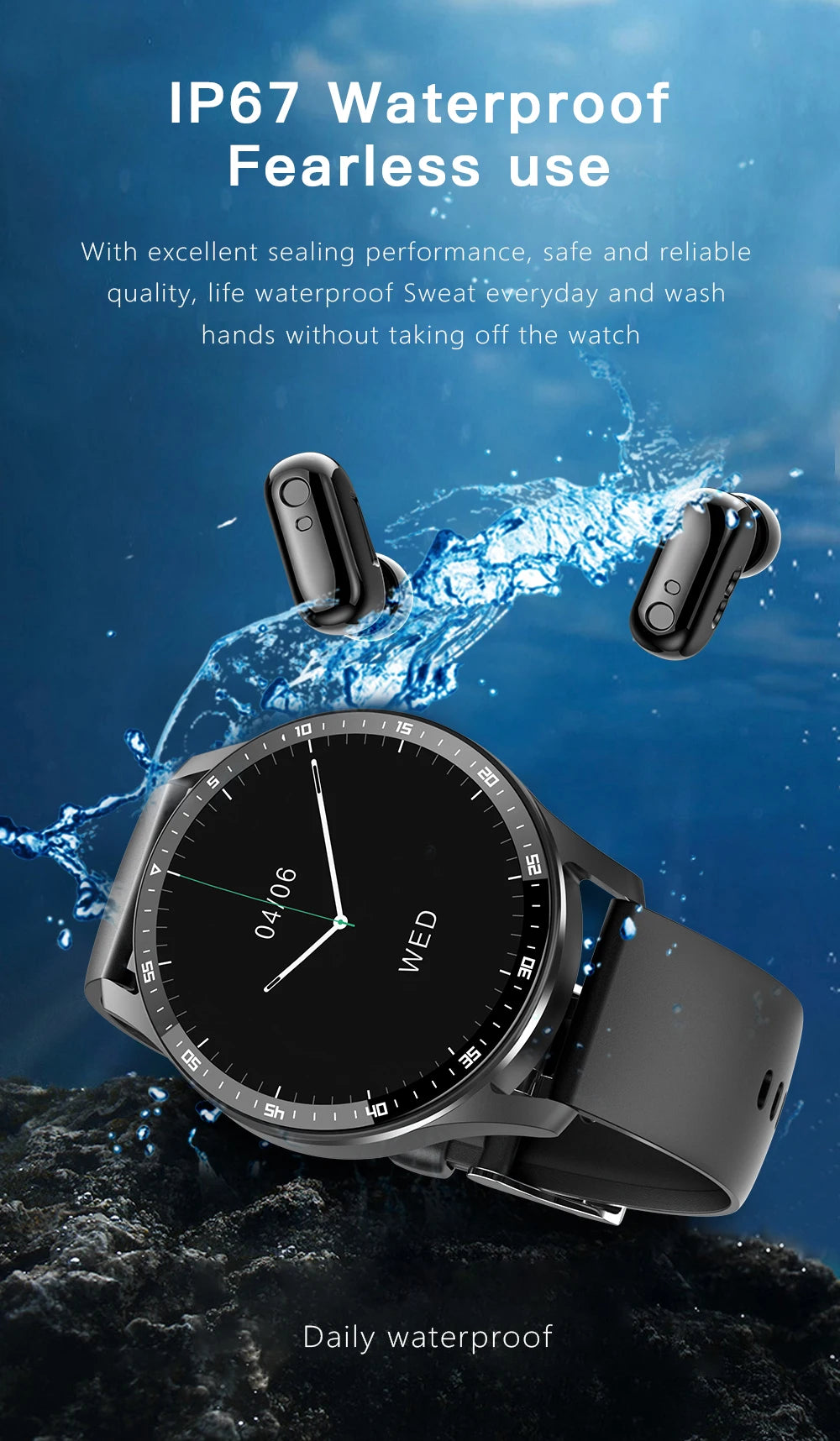 X7 2-in-1 Smart Watch with TWS Bluetooth Earbuds – Fitness & Health Monitor
