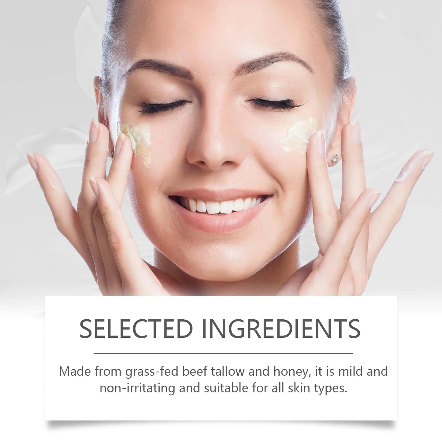 Beef Tallow Face Cream – Moisturizing and Firming Facial Cream for Smooth, Nourished, and Elastic Skin
